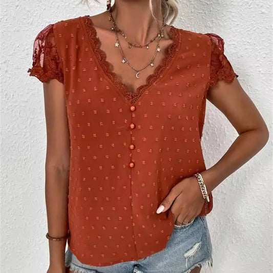 Elegante zomerblouse met V-halslijn - Xanthe