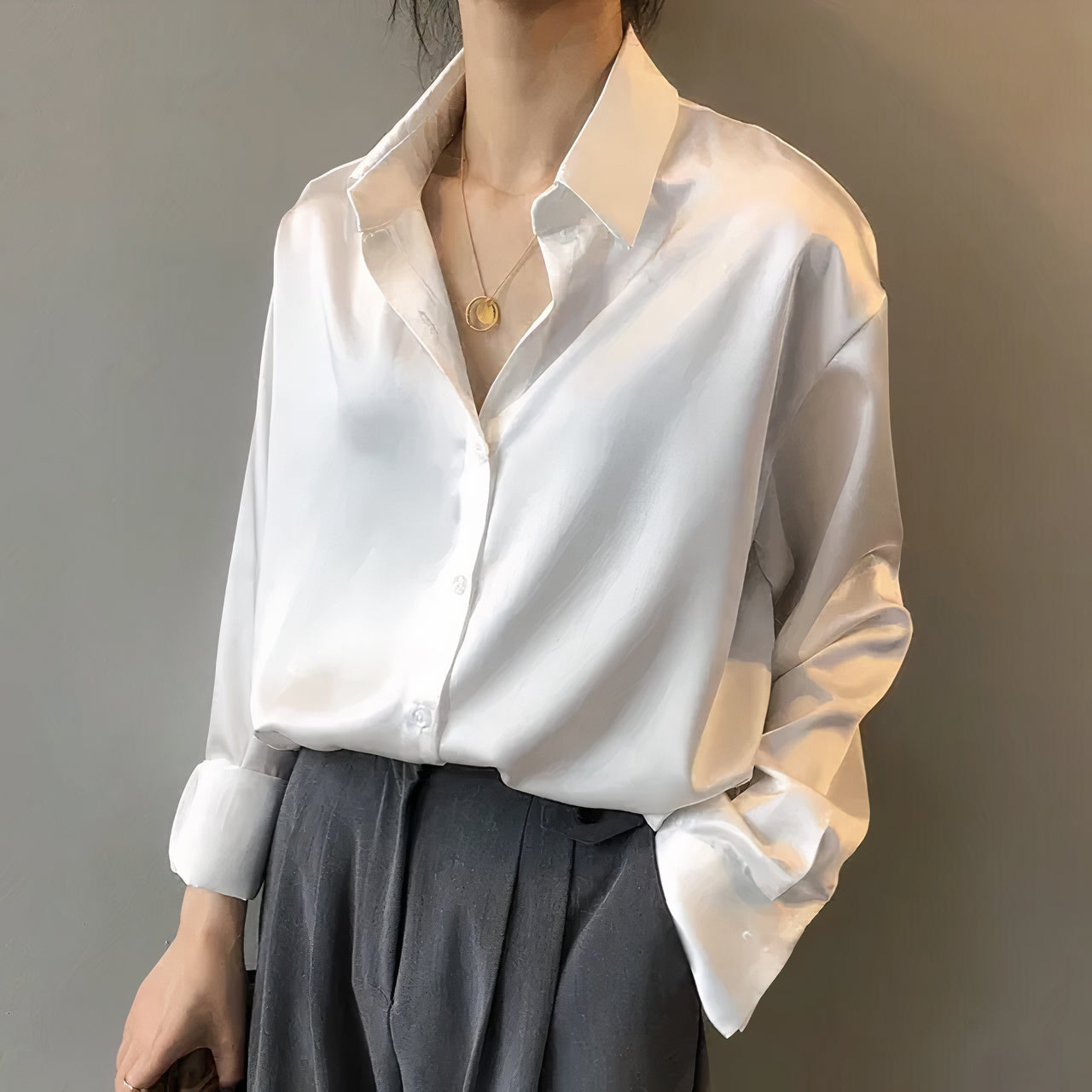 Elegante satijnen blouse - Anja