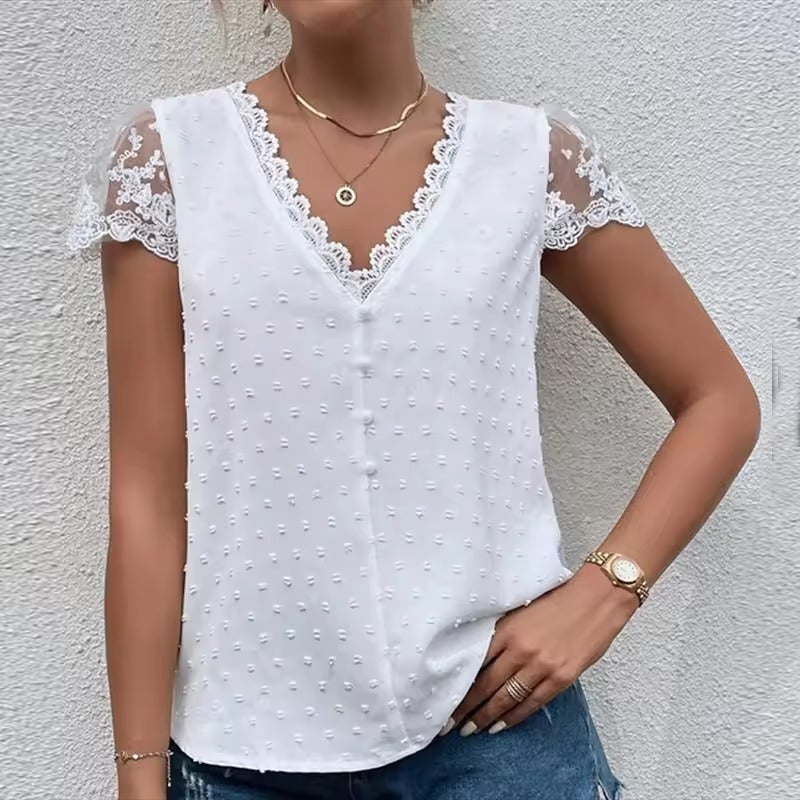 Elegante zomerblouse met V-halslijn  - Xanthe
