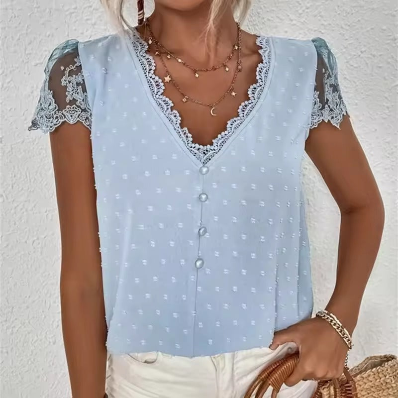 Elegante zomerblouse met V-halslijn  - Xanthe